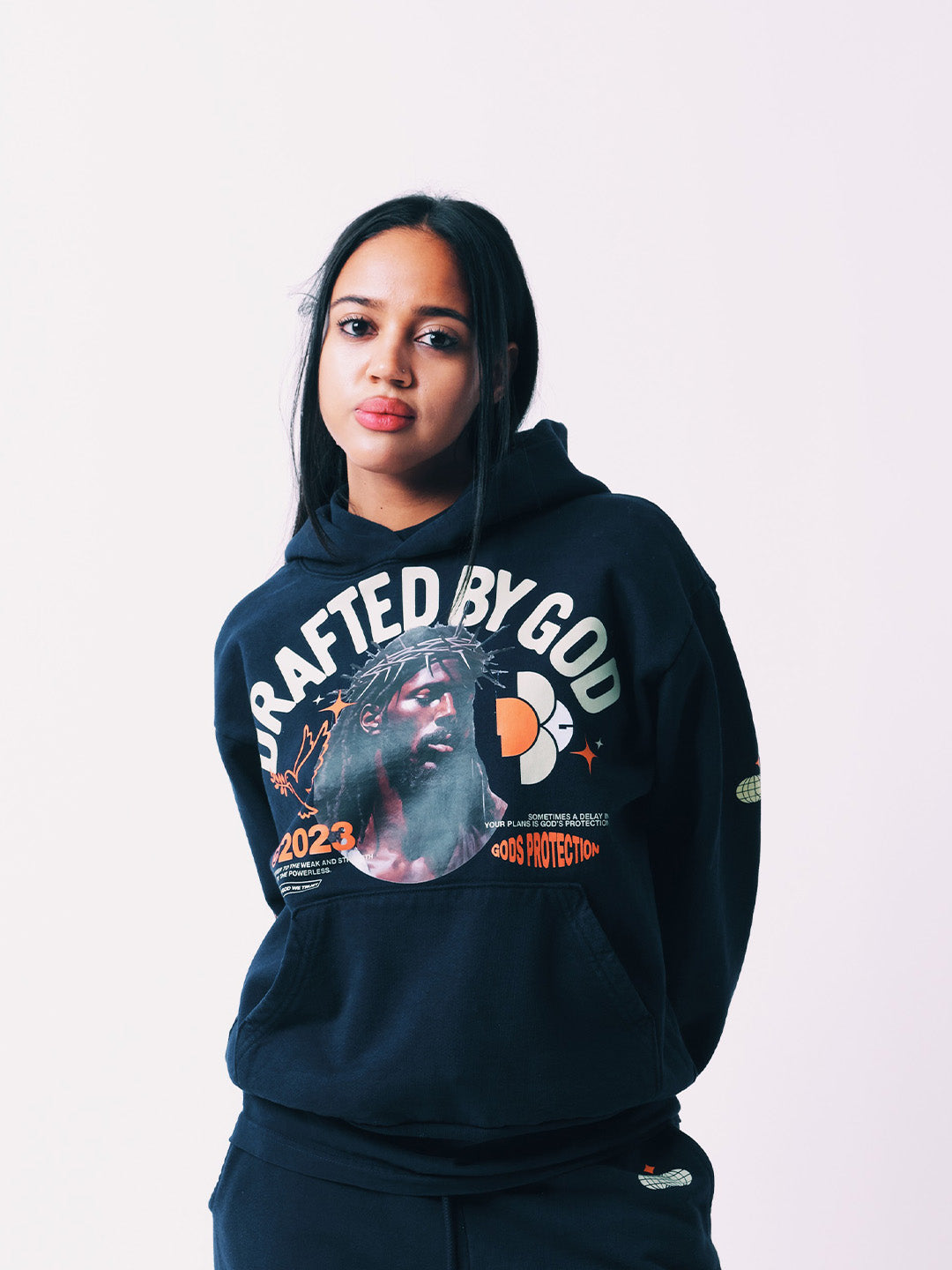 Black Jesus Hoody - Navy
